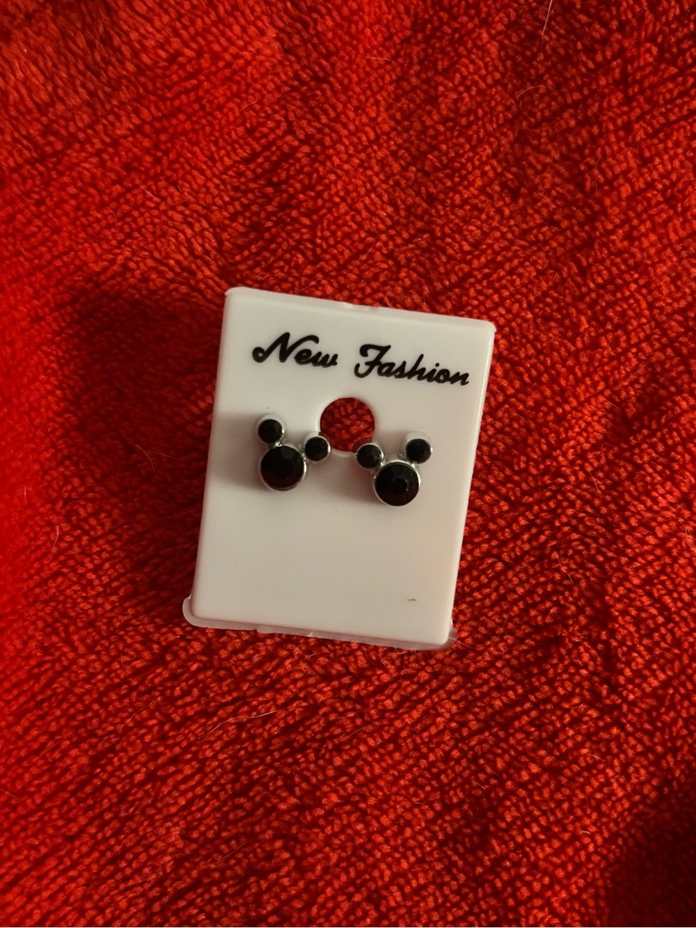 Black Mickey Ear Stud Earrings - New Fashion